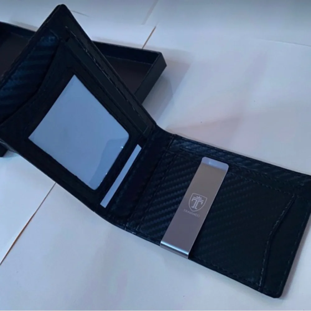 NWT Mens Slim Wallet with Money Clip RFID Blocking Bifold Credit Card Holder